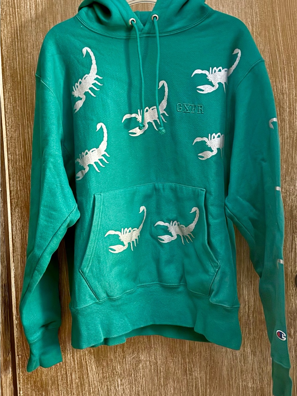 GXFR/WEST$IDE GUNN/BLIENTELE- Green Champion Hoodie with Silver Scorpions